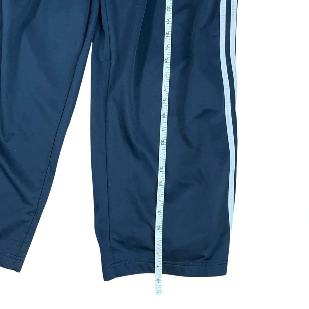 adidas Navy Blue Tear Away‎ Track Pants White 3 Stripe Y2K Streetwear XL